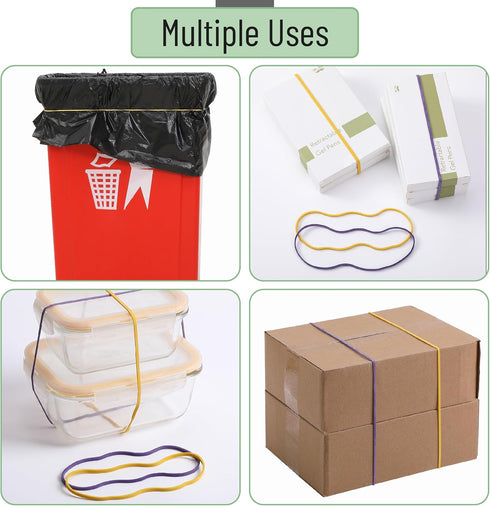 Mr. Pen Large Rubber Bands, 110 Pack, Purple and Yellow, Extra Large Office Supplies, 7 Inch Rubber Bands