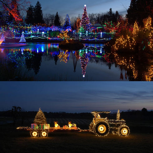 LIOPEED 42ft 120 IP65 8 Led Battery Powered String Lights, Waterproof Modes Twinkle Fairy Lights with Timer