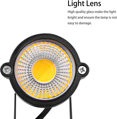 5W 110V Lemonbest LED Landscape Up Down Light White LED Decorative Spotlight Lamp with Plug for Indoor Outdoor Yard