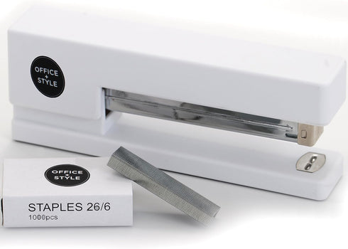 Precision Jam-Free Full Strip Non-Skid Stapler, White