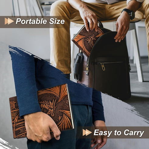 DND Dragon Journal Notebook, 3D Dragon Embossed Notebook with Pen, 200 Pages A5 Leather Notepad for Dungeons and Dragons