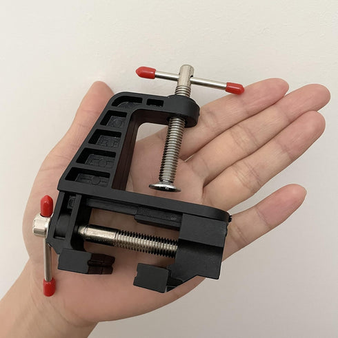 Mini Table Clamp Hobby Bench Vice for Repairs, Modelling, Painting, and Crafting (Black)