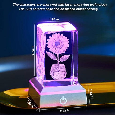 Inspiring gifts suitable for women, Sunflowers Flower Night Lamp,Rechargeable Cordless Touch Table Lamp,Festival
