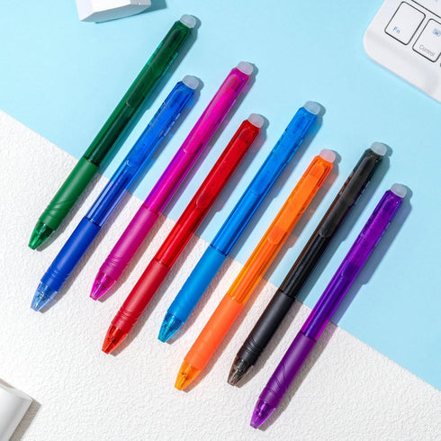 WINK Erasable Retractable Gel Pens, 0.5mm Fine Point, Multi Color Aesthetic Barrel for Smooth Writing