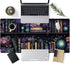 FGRWW 31.5x15.7 Purple Flowers Bookshelf Desk Mat Bookish Desk Pad Celestial Floral Books Large Mouse Pad XXL Extended