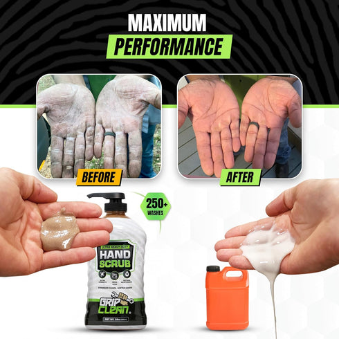 32 Oz Grip Clean Ultra Heavy Duty Hand Cleaner for Mechanics Walnut Shell & Clay-Infused Technology Removes Grease, Oil