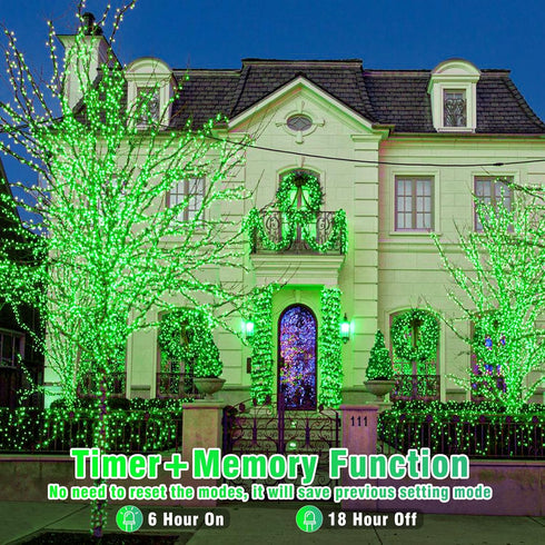 33ft 100 LED Indoor String Lights - Christmas Outdoor Twinkle Fairy Lights with 8 Modes, Waterproof Plug in for St