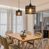 KENMI Woven Pendant Light Boho Chandelier, Rattan Pendant Lights Kitchen Island, Farmhouse Pendant Lighting with Hand