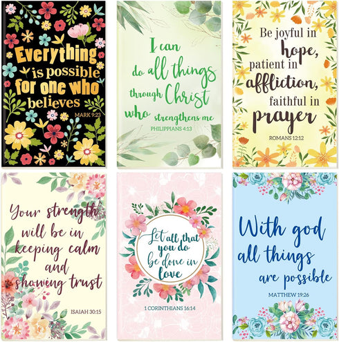 Fancy Land Bible Verse Christian Notebooks, 6 Pack, Prayer Journal for Women, Inspirational Scripture Lined Notepads