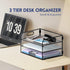 Supeasy 3 Tier Paper Organizer with Handle, Mesh Desk Organizer Letter Tray, Paper Tray Organizer File Organizer for A4 File Folder, Black by SUPEASY