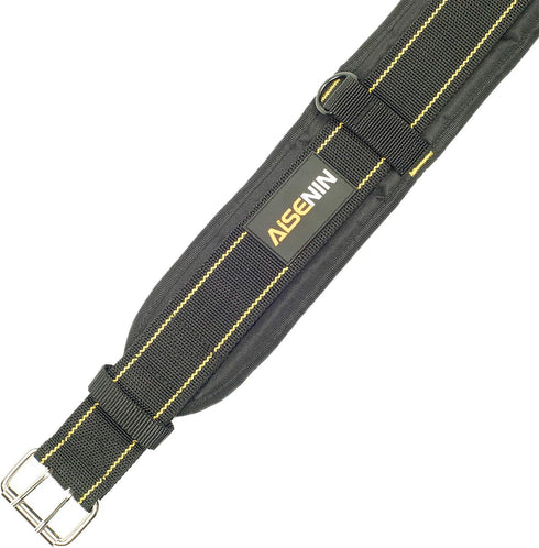 AISENIN 3 Inch Padded Tool Belt - Heavy Duty Work Tool Belt (Yellow and Black)