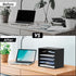 SUPEASY Wood Desk Organizer - 5 Tier Paper File Organizer for Desk, Wooden Desktop Organizer for Office, School, Home