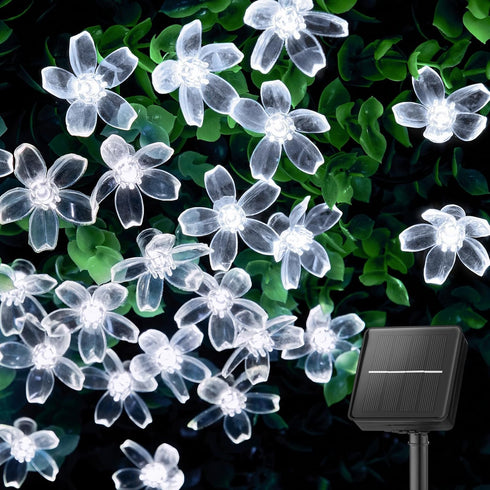 Brightown 60 LED Solar Flower String Lights Outdoor Waterproof Fairy Lights for
