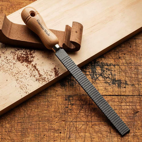 Kings County Tools 8" Flat Woodworking Rasp | High Quality Steel Material | Durable and Long-Lasting | 4" Beech Wood Handle