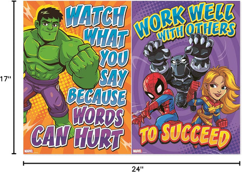 Eureka Marvel Motivational Poster Set, Bulletin Board Set, 10 Posters