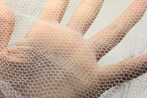 100 Pieces Disposable Nylon Honeycomb Royal Beard Protector Nets, Latex Free (White)