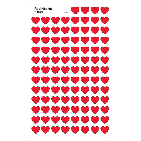 Trend Red Hearts superShapes Stickers, 800 Count Classroom Incentives