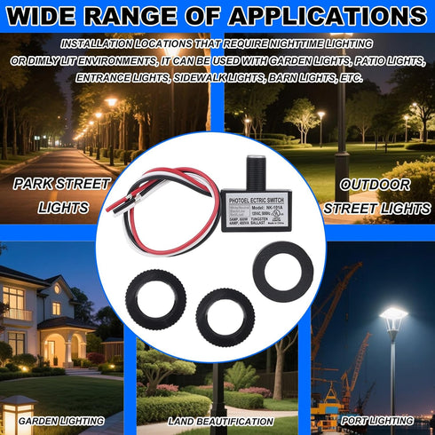 BTFO 105V-130V AC Photocell Light Control Sensor, Photocell Sensor with Nuts and Washer Dusk to Dawn Auto On/Off