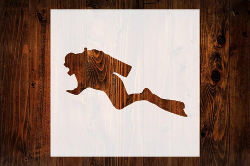 Scuba Diver Stencil, 4" Beautiful Design, Reusable for Painting Crafts and Decor on Walls, Fabric & Furniture