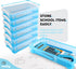 Enday Pencil Case Blue, Plastic Stackable Utility Box, Large Capacity for School & Office Supplies - 1 PK