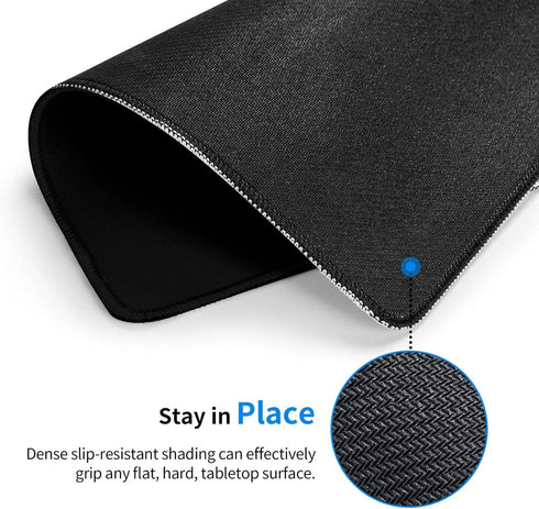 Mouse Pad Music Note Black Mouse Pads for Desk Non-Slip Rubber Base Square Gaming Pads Mousepad Mouse Mat for Computer Home Office by Nizumei