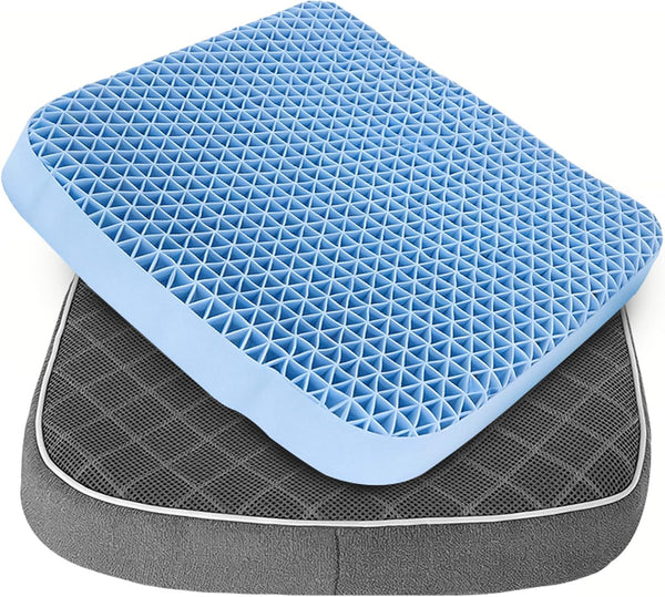Vinlyto TPE Double Layer Gel Seat Cushion for Long Sitting - Enlarged Thickened