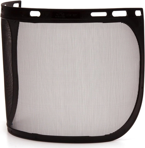 Pyramex Safety Full Face Shield for Eye & Head Protection, Black Mesh Steel Wire, ANSI Z87.1