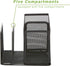 Mind Reader Desk Organizer, 5-Compartment, 2-Piece Same Set Supplies and Accessories Storage for Office Desk (BLACK)