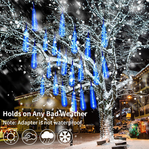 JJGoo Christmas Lights Meteor Shower Rain Lights, 10 Tube 240 LEDs Icicle Lights for Xmas Halloween Party Decor
