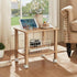 YUFAM 2 Tier Printer Stand with Storage,Under Desk Shelf Printer Table,Small Printer Stand with Wheels,Rolling Printer