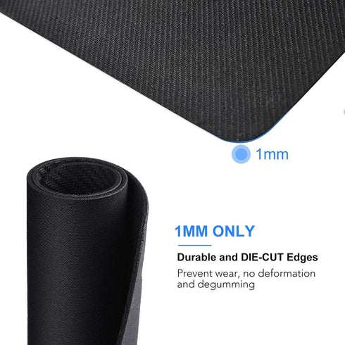 cimetech Mouse Pad, Non-Slip Rubber Base, Water-Resistant, Stitched Edge, Premium-Textured, 10.6×8.3 inches (1MM-Black)