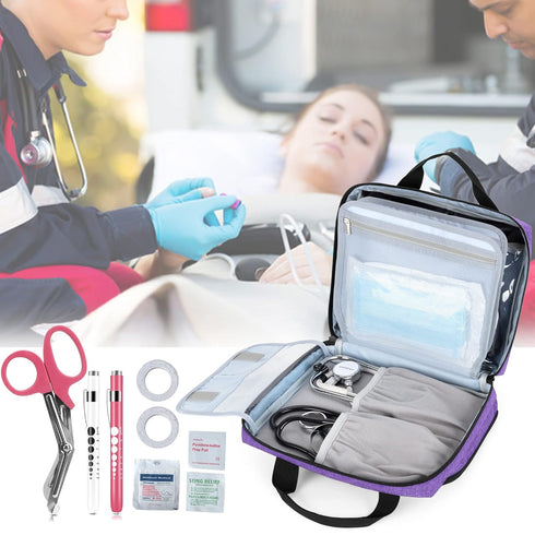 Trunab Utility Nurse Case Padded Stethoscope Case, Hold Two Stethoscopes/BP Cuffs and Nurse Accessories, Small Empty