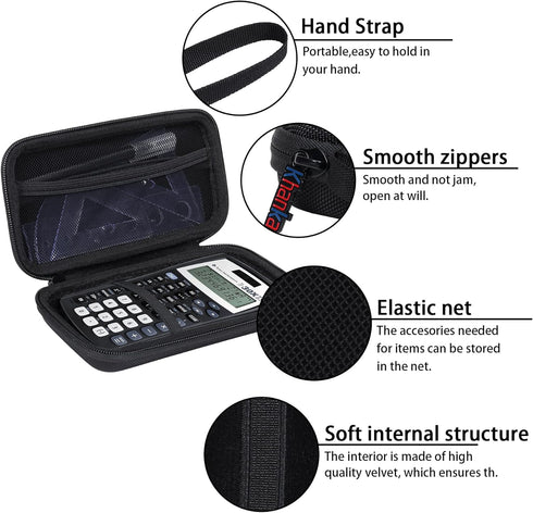 Khanka Hard Travel Case for Texas Instruments TI-30XIIS Scientific Calculator, Case Only (Black).