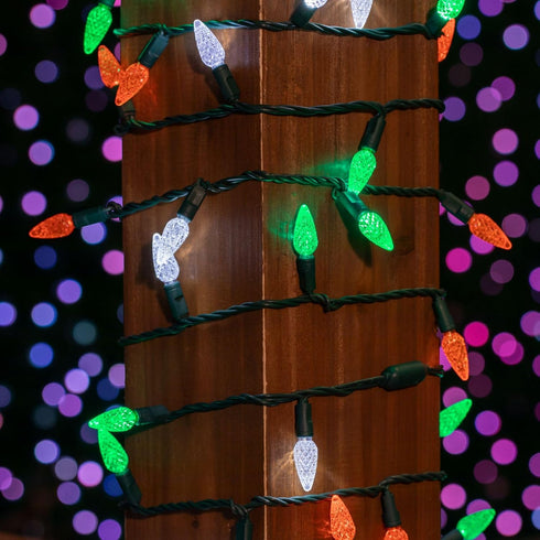24FT 70 C6 Commercial Novelty Lights LED LED St. Patrick's Day String Lights, Outdoor Christmas Tree Grade LED String