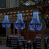SUNNYPARK 28 30 Hanging Solar Lantern Outdoor, Modern Clear Crystal Acrylic Chandelier with Blue Lights S Hook