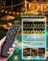 Dimmable 50FT 18+1 ST38 Bulbs Outdoor String Lights Waterproof with Remote, Shatterproof Edison LED Hanging Outside
