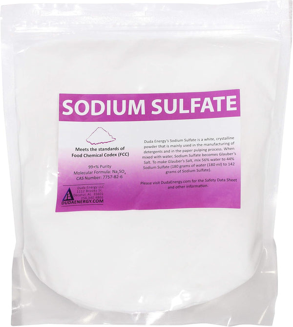 Duda Energy 20 lb Natural Sodium Sulfate Food Grade FCC 99+% Granular Anhydrous Crystals