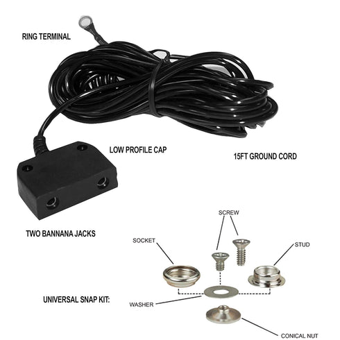 Alphastat Table Mat Grounding Kit - Universal Snap Kit with 15' 1 Meg Male Low Profile Ground Cord
