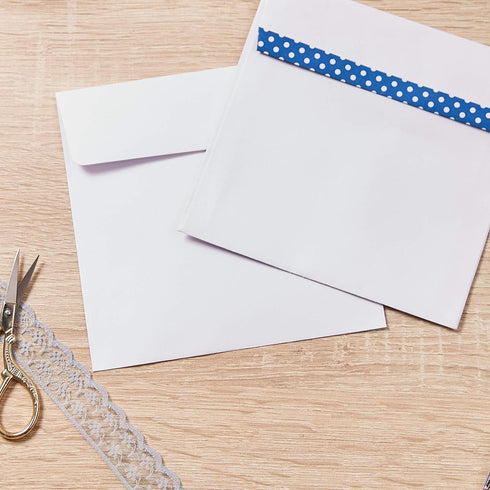 Juvale 60-Pack White Square Envelopes - 5.5 x 5.5 Square Flap Envelopes for Invitations, Announcements, Photos,