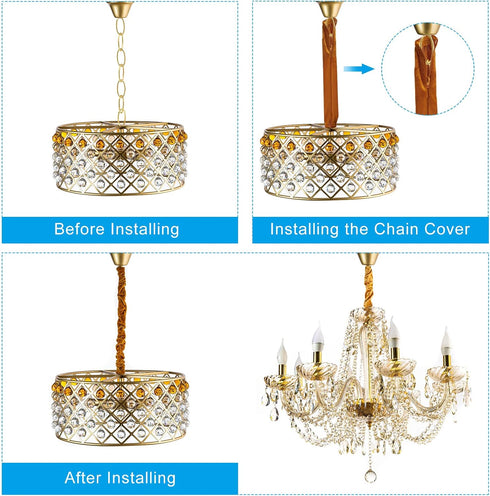 2ft PATIKIL Lamp Chain Cover, Chain Protective Sleeve Washable with Zipper for Chandelier Lighting Wires Swing Light