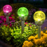 3 Pack 2 SOLPEX Solar Garden Lights Outdoor, Multi-Color Changing&White Modes Solar Powered Glass Ball Garden Lights