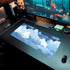 DCJJM 31.5x11.8 Desk Mat Blue and White Puffy Clouds Desk Pad Cute Gaming Mouse Pad XL Large Mousepad Anime Desk Matt