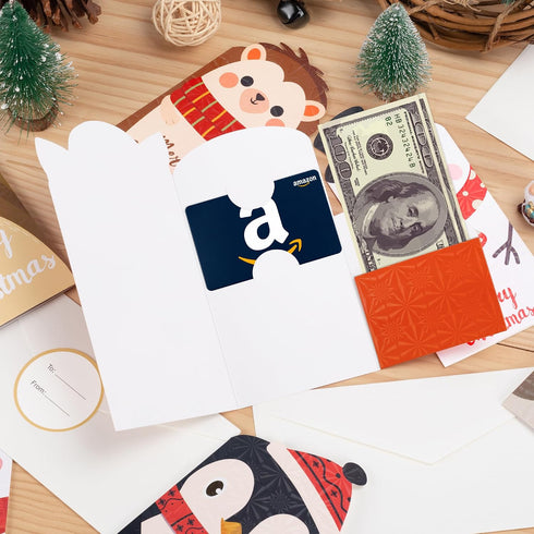 72Pcs Set 24 24 24 8 Christmas Money Cards, Christmas Gift Money Card Holders with Envelopes, Holiday Money Holders