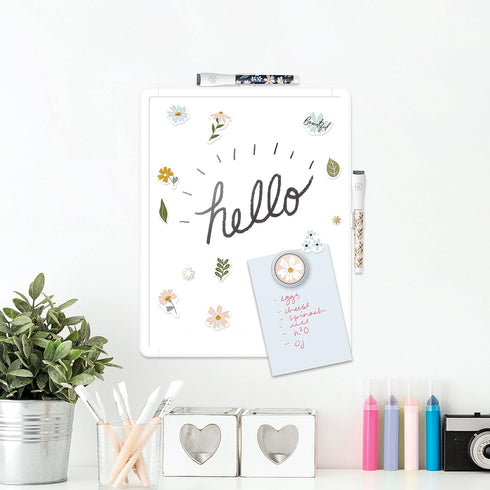U Brands Contempo Magnetic Dry Erase Board Kit, Set of 19, 11”x14”, Fall Floral, Includes Magnets and Markers