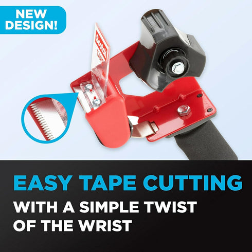 Scotch Packaging Tape Dispenser, Holds Tape up to 2" Wide, No Tape Included (ST-181), Red