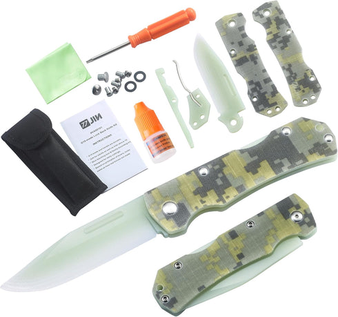JIN Alpha G10 Knife for Kids, Folding EDC, Fake Toy Knives, DIY