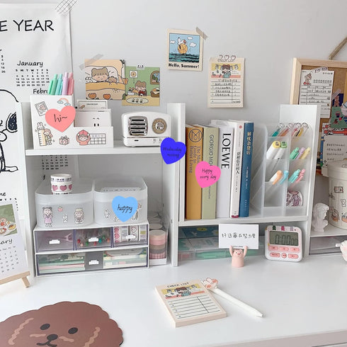 Self-Sticky Notes, 12 Colors Heart, Bright Colorful Sticky Pad, 2.76 x 2.76 Inch, 600 Sheets for School Office