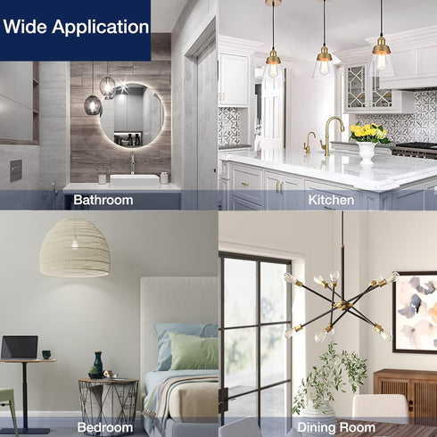 FLSNT LED Edison Bulbs, 4W (40W Equivalent), 5000K White Light, Dimmable, E26 Base, 6 Pack