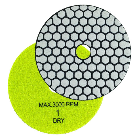 Diamond Polishing Pads 4inch 100mm 3-Steps PRO for Dry Buffing on Granite Marble Concrete