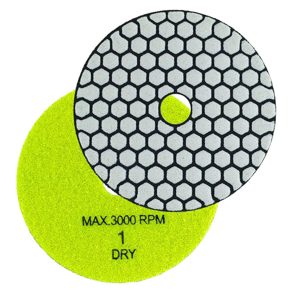 Diamond Polishing Pads 4inch 100mm 3-Steps PRO for Dry Buffing on Granite Marble Concrete